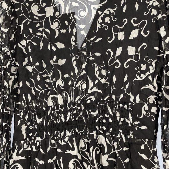 NWT The Kooples [‎ 2 (M) ] Coromandel Crinkle Textured Botanical Dress - Picture 12 of 12